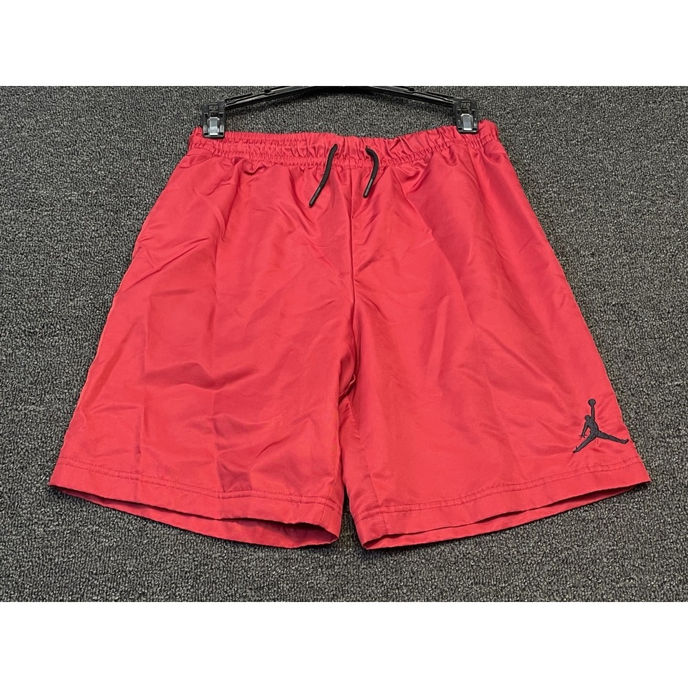 Jordan Jumpman Play Shorts Youth 12-13 Years Red Mesh Lined Athletic Drawstring